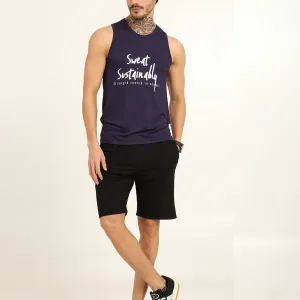 Men’s Bamboo Gym Vest – Soft, Breathable Workout Tank in Navy Blue