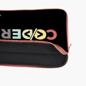 "CODER: IT PERSON" Laptop Sleeves:Bold Modern Design for Every Size