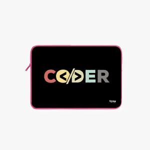 "CODER: IT PERSON" Laptop Sleeves:Bold M...