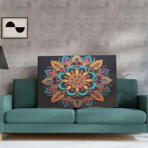 Mandala Art Canvas Painting with Frame for Wall Display