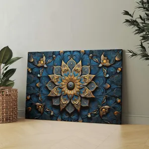 Mandala Art Canvas Painting with Frame for Wall Decor