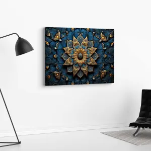 Mandala Art Canvas Painting with Frame for Wall Decor