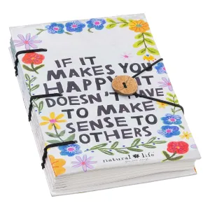 Handmade Printed Cardboard Journal Diary White Cover with Buckle Lock