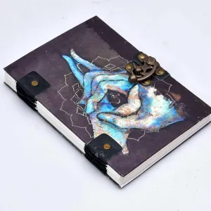 Handmade Printed Cardboard Journal Diary with Buckle Lock