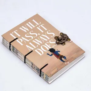 Handmade Printed Cardboard Journal Diary With Buckle Lock 200 Pages