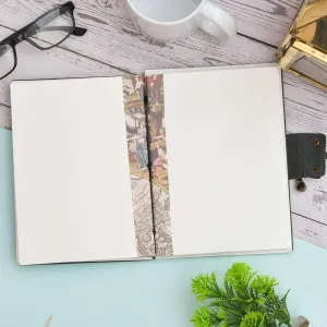 Handmade Printed Cardboard Journal With Buckle Lock Unruled 200 Pages