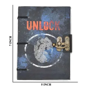 Handmade Printed Cardboard Journal With Buckle Lock Unruled 200 Pages