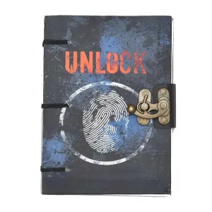 Handmade Printed Cardboard Journal With Buckle Lock Unruled 200 Pages