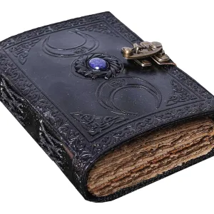 Genuine Leather Vintage Journal Antique Lock 200 Deckle Antique Pages