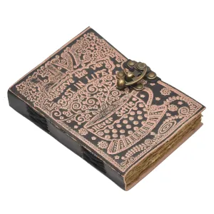 Genuine Leather Vintage Journal Antique Lock 200 Deckle Pages