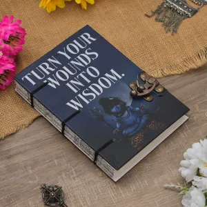 Handmade Printed Cardboard Journal Diary with Buckle Lock – Unruled