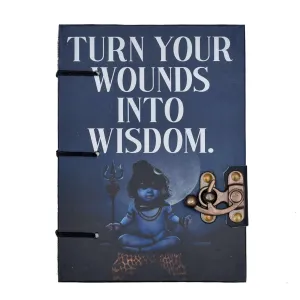 Handmade Printed Cardboard Journal Diary with Buckle Lock – Unruled