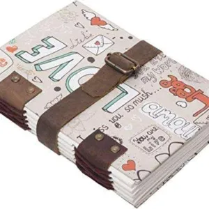 Handmade Printed Cardboard Journal Diary with String Closure – 200 Pages