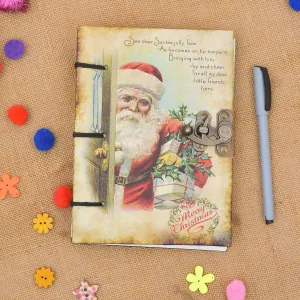 Vintage Genuine Leather Diary with White...