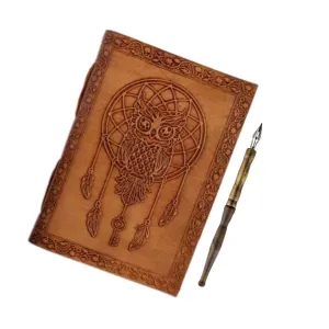 Handmade Embossed Leather Travel Journal...