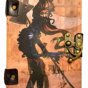 Handmade Printed Cardboard Journal with Buckle Lock – Artisan Style