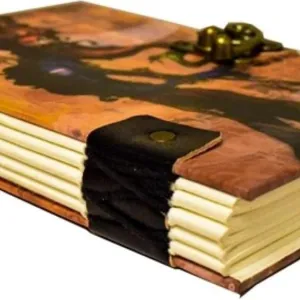 Handmade Printed Cardboard Journal with Buckle Lock – Artisan Style