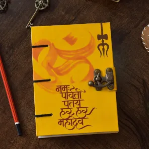 Handmade Printed Cardboard Journal with...