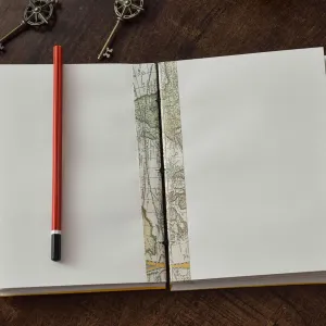 Handmade Printed Cardboard Journal with Buckle Lock – Unruled
