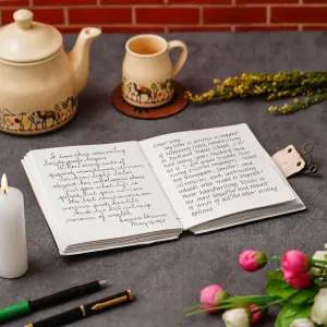 Handmade Printed Cardboard Journal with Buckle Lock – 200 Pages