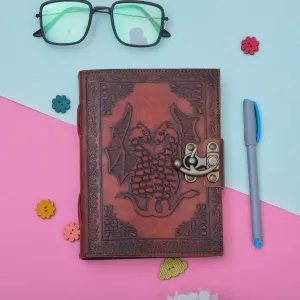 Vintage Leather Journal Diary with Metal...