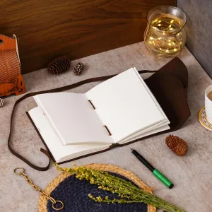 Rustic Leather Travel Journal with White Blank Pages