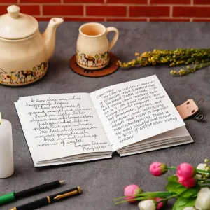 Printed Cardboard Journal Diary with 200 Writing Pages