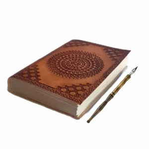 Embossed Leather Vintage Travel Journal Handmade Notebook