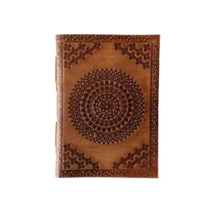 Embossed Leather Vintage Travel Journal Handmade Notebook