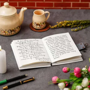 Handmade Printed Cardboard Journal Diary with Buckle Lock – 200 Pages