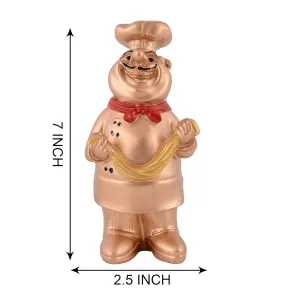 Cute Chef Golden Resin Showpiece for Kitchen Decoration