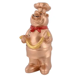 Cute Chef Golden Resin Showpiece for Kitchen Decoration