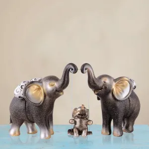 Set of 3 Resin Elephant Showpieces for H...