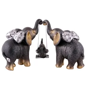Resin Elephant Showpiece Set of 3 Decorative Home Accent