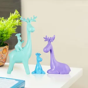 Deer Family Decorative Showpiece Set of 3 for Home Decor