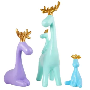 Deer Family Decorative Showpiece Set of 3 for Home Decor