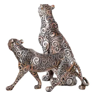 Panther Animal Statue Showpiece Set of 2 for Home Interiors
