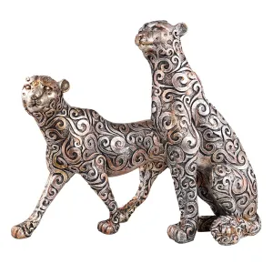 Panther Animal Statue Showpiece Set of 2 for Home Interiors