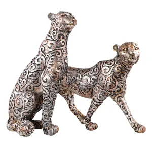 Panther Animal Statue Showpiece Set of 2 for Home Interiors