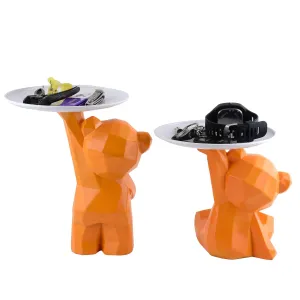 Teddy Bear Showpiece with Platter Stylish Home Decor Item