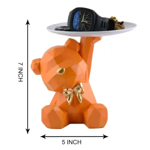 Cool Teddy Bear Showpiece with Platter Decorative Home Statue