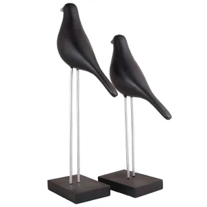Sparrow Bird Decorative Showpiece on Iron Stand for Home Decor