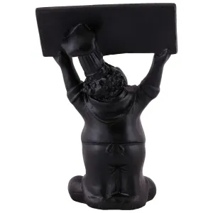 Resin Cute Chef Showpiece Miniature Statue Black Color for Kitchen Decor