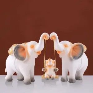 Handcrafted Elephant Decor Set for Tabletop and Mantel