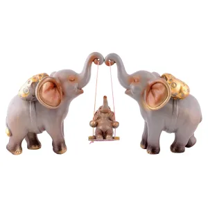 Artistic Elephant Showpiece Trio for Home Shelves