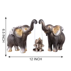 Set of 3 Resin Elephant Showpieces for Home Decor