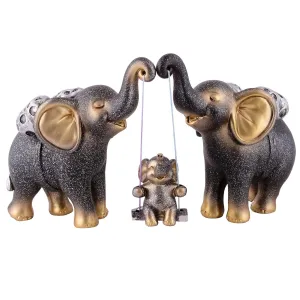 Resin Elephant Showpiece Set of 3 Decorative Home Accent