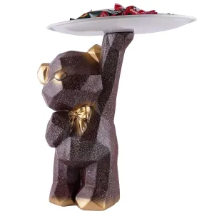 Stylish Bear Home Decor Figurine for Shelving Display