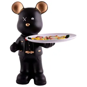 Cool Teddy Bear Showpiece with Plate Decorative Decor