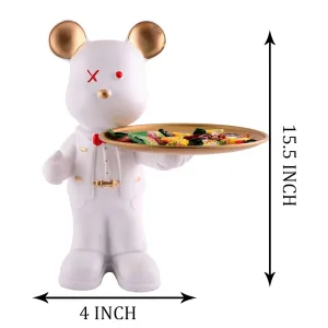 Cool Teddy Bear Showpiece with Plate Home Decor